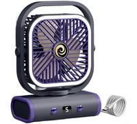 Ventilatore da tavolo compatto ricaricabile tramite USB, con oscillazione automatica e 5 velocità del vento per un raffreddamento efficiente (B)