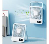 Ventilatore da tavolo, da parete e portatile 3 in 1, ventilatore elettrico mini potente per rinfrescare, adatto per trucco, ufficio, viaggi, campeggio, interno ed esterno, regali di ritorno a scuola,