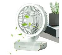 Ventilatore da tavolo oscillante | Piccola ventola di raffreddamento a 5 velocità con telecomando, 2000 mAh ricaricabile da viaggio, refrigeratore d'aria per uomini e donne