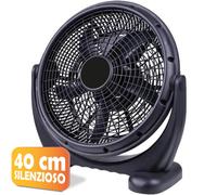 Ventilatore da Tavolo Pavimento Nero 40 cm Potenza 44 Watt Oscillante Silenzioso