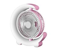 Ventilatore da tavolo per camera da letto, ventilatore da ufficio,Ventilatore da tavolo regolabile a 3 velocità con luce ambientale | Piccoli ventilatori da tavolo portatili silenziosi a 3 velocità