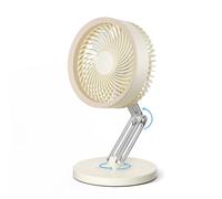 Ventilatore da tavolo, piccolo ventilatore da tavolo silenzioso con 3 velocità e batteria da 2000 mAh, pieghevole a 180°, supporto in metallo girevole a 360°, per camera da letto, ufficio, dormitorio