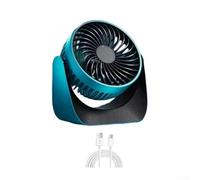Ventilatore da tavolo portatile con flusso d'aria regolabile a 360 gradi e tre velocità del vento, progettato per il raffreddamento di piccoli spazi (blu)
