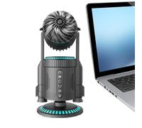 Ventilatore da tavolo, portatile, elettrico, da tavolo, silenzioso, 5000 giri/min, con luce a forma di , rotante, per raffreddare il posto di lavoro, casa, scuola, soggiorno, dormitorio, giornate
