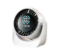 Ventilatore da tavolo ricaricabile con 100 livelli e display a LED per un controllo preciso del flusso d'aria e luce notturna integrata per uso camera da letto colore bianco (F90 bianco)
