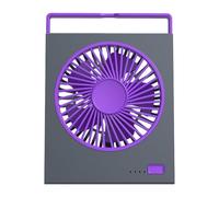 Ventilatore da tavolo ricaricabile silenzioso con flusso d'aria regolabile a 4 velocità, struttura in ABS, adatto per ufficio interno o