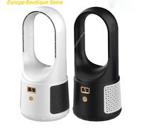 Ventilatore da tavolo senza lama Dispositivo di raffreddamento a lama senza ventola da tavolo USB regolabile a 6 velocità Ricaricabile a basso rumore per la scuola dell'home office Black