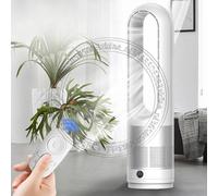 Ventilatore da tavolo senza lama per casa/ufficio, ventilatore a torre da 18" con telecomando, timer 9H, 90 ° Display LED oscillante con spegnimento automatico, facile da pulire