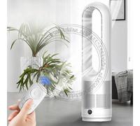 Ventilatore da tavolo senza lama per casa/ufficio, ventilatore a torre da 18" con telecomando, timer 9H, 90 ° Display LED oscillante con spegnimento automatico, facile da pulire EU-220V