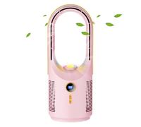 Ventilatore Da Tavolo Senza Pale, Ventilatore Da Scrivania Senza Pale Con 5 Velocità, USB Ricaricabile 1800mAh Soffiatore Aria Silenzioso Portatile per Ufficio Casa Dormitorio Auto Viaggio e Esterni