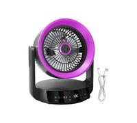 Ventilatore da tavolo silenzioso ricaricabile tramite USB, con 4 velocità, display a LED e timer intelligente, ideale per camera da letto e
