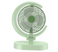 Ventilatore da Tavolo USB Piccolo, Ventilatore da Tavolo Silenzioso Portatile ABS Ricaricabile Alla Moda con Luce per Ufficio (GREEN)