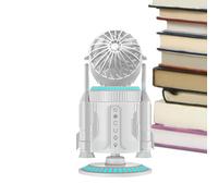 Ventilatore Da Tavolo, Ventilatore da Tavolo Regolabile, Silenzioso 5000 giri/min con Luce e Forma a, Circolatore d'Aria Rotante per Rinfrescare Casa, Ufficio, Scuola nelle Giornate Calde