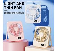 Ventilatore da tavolo, ventilatore portatile ricaricabile tramite USB, 180 ° Ventilatore personale pieghevole inclinabile con display di alimentazione, ventilatore da tavolo ultra silenzioso a 5 Black