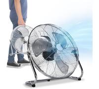 Ventilatore da Terra 70W Metallo, Inclinazione e 3 Velocità - Robusto e Sicuro