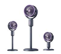 Ventilatore da terra per camera da letto, doppio scopo, 5 velocità, USB, circolatore d'aria per tutta la stanza, con oscillazione remota e altezza regolabile (versione grigio-smart)