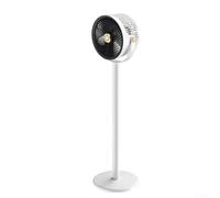 Ventilatore da terra portatile con rotazione di 360 gradi, 5 livelli di velocità, aromaterapia, modalità silenziosa e batteria ricaricabile di tipo C (grigio bianco)