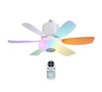 Ventilatore da tetto con ventilatore da tetto a distanza, ventilatore da soffitto per camera da letto con luci di montaggio in altezza - funzione di sincronizzazione, 3 lables di parola di alto-p
