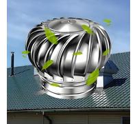 Ventilatore da tetto non elettrico, sfiato da tetto, tappo di sfiato for tetti, ventilatore da soffitta, sfiati a turbina in acciaio inox 304, for case, fabbriche, aziende agricole, tappo a prova di p
