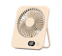 Ventilatore da viaggio portatile ultra sottile che offre 5 livelli di velocità, inclinazione regolabile a 180 gradi, funzionamento ricaricabile silenzioso e display digitale di potenza per
