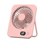 Ventilatore da viaggio ultrapiatto portatile con cinque controlli di velocità, inclinazione di 180 gradi, funzionamento silenzioso e indicatore digitale della batteria per un raffreddamento efficiente