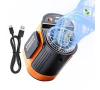 Ventilatore da Vita Portatile - Indossabile Ricaricabile 5 Velocità Forte Flusso D'Aria Illuminato | Ventilatore Personale Portatile a Clip per Camicia - Per Campeggio Escursionismo Lavoro Attività Al