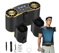 Ventilatore da vita, ricaricabile tramite USB, potente ventola di raffreddamento | Ventola di raffreddamento con luce per campeggio, giardino, viaggi, cantiere tenda all'aperto