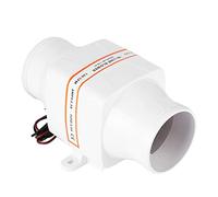 Ventilatore d'aria 12V/24V DC, ventilatore d'aria di sentina marina in linea 3 pollici Ventilatore muto forte di ventilazione, per yacht bianco(12V)