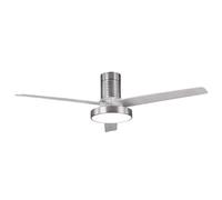 Ventilatore DC Pax 40 W, 3200 lm in nichel elegante. Con 3 pale grigie, misura 32 x 139 cm. Luce regolabile in 3000 K, 4000 K, 6000 K. Include telecomando, memoria e timer.