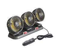 Ventilatore dell'aria di raffreddamento portatile per auto Riloer Circolatore d'aria di raffreddamento elettrico a tre teste per camion, furgone, SUV, camper, barca, rotante a 360°