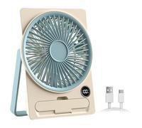 Ventilatore Desktop | Ventilatore Da Scrivania Ricaricabile USB | Strumento Di Raffreddamento Con Schermo LCD, Design Sottile Tipo Di Carta E Silenzioso Per Studenti, Adolescenti E