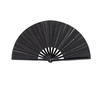 Ventilatore di arte popolare colorato tradizionale danza leggera 10 pollici mano ergonomica manico teatro design vivace effetto tonalità durevole clack nero