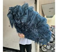 Ventilatore di piume di struzzo, ventaglio pieghevole in piume di struzzo, 13 ossa, rosa chiaro, multicolore, 100 - 130 cm, set da 1 o 2, per festa danzante, matrimonio (26 blu navy, 100 cm 1 x mano