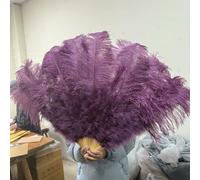 Ventilatore di piume di struzzo, ventaglio pieghevole in piume di struzzo, accessorio per danza a mano, multicolore, grande e piccolo, varie dimensioni (44 Sickle purple,Small fan 10 pz)