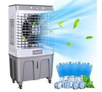 Ventilatore di Raffreddamento D'Aria Evaporativo Commerciale, Umidificatore Industriale Raffreddatore di Palude con Grande Serbatoio Dell'Acqua da 80 Litri, Condizionatore D'Aria 3 in 1 con 3 Velocità