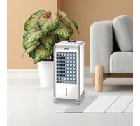 Ventilatore di raffreddamento Jocca 3 in 1 con umidificatore e funzione antizanzare, 3 velocità, pale oscillanti a 60°, serbatoio dell'acqua rimovibile da 3 l, compatto, portatile con ruote, include 2