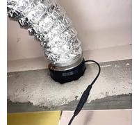 Ventilatore di scarico a flusso diagonale canalizzato da 12 V per casa, serra e case per animali domestici, flusso d'aria 110 m³/h, 39 dB a basso rumore, 5 W, alloggiamento in ABS, 110 × 96 × 90 mm