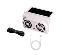 Ventilatore di scarico con controllo della luce solare, ventilatore per finestrino dell'auto, alimentato a energia solare, portatile, ricaricabile, per viaggi all'aperto e camper (bianco)