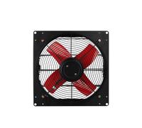 Ventilatore di scarico da 1400r/min, in metallo, 220 V, con doppio cuscinetto a sfera e valvola di ritorno, ≤ 60 dB, silenzioso ventilatore da parete/soffitto per cucina, b(Size:12in,Color:nero+rosso)