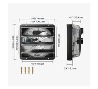 Ventilatore di scarico dell'otturatore 12 '' con regolatore di umidità della temperatura Motore EC/AC 940 CFM Ventilatore for soffitta regolabile a parete a 10 velocità,Struttura Robusta(16in EC)
