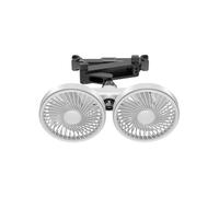 Ventilatore Doppia Testa USB Per Auto Con 3 Supporti Poggiatesta Ventosa Portabicchieri DC Silenzioso Senza Spazzole Velocità Orientabile 360° Per SUV Camion Camper(A2)