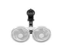 Ventilatore Doppia Testa USB Per Auto Con 3 Supporti Poggiatesta Ventosa Portabicchieri DC Silenzioso Senza Spazzole Velocità Orientabile 360° Per SUV Camion Camper(B2)