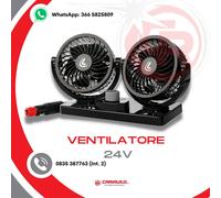 Ventilatore Doppia Ventola Elettrico due velocità Presa accendisigari 24V camion