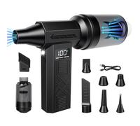 Ventilatore elettrico 2 in 1 e mini aspirapolvere - 180000 giri/min con potenza turbo 100 livelli Compressed Air Duster con display a LED 8000 mAh Batteria Ventola per PC Tastiera Auto Casa