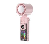 Ventilatore elettrico a mano, ventilatore portatile ricaricabile USB con luci colorate - accessorio portatile di prima necessità per il caldo, ideale per il campeggio in viaggio, lavoro