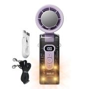 Ventilatore elettrico a mano, ventola con piastra di raffreddamento istantaneo, dispositivo con luce LED e ventilatore regolabile in 3 posizioni, per sport, viaggi, casa, campeggio, interni e