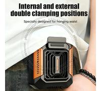 Ventilatore elettrico montato in vita 4000mAh ricaricabile anti caduta assorbimento degli urti ventilatore portatile senza lama torcia appesa al collo Orange