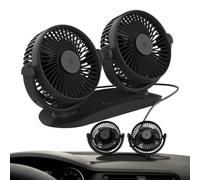 Ventilatore elettrico per auto | Ventilatore USB doppio per auto | Rotazione 360° Basso Rumore Ventilazione Potente Dashboard Per Veicoli Casa Ufficio Esterno