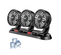 Ventilatore Elettrico Portatile A Tre Teste, Circolatore D'aria Rinfrescante, Rotazione A 360 Gradi E 2 Velocità, Raffrescatore A Basso Rumore Per Sedan, Suv, Camper, Barca, Camion E Ufficio USB Port