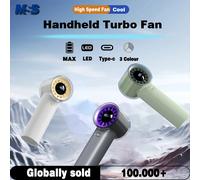 Ventilatore elettrico Turbo Mini ventilatore portatile, ventilatore Turbo ad alta velocità, ventilatore USB ricaricabile, ventilatore manuale per campeggio/viaggio